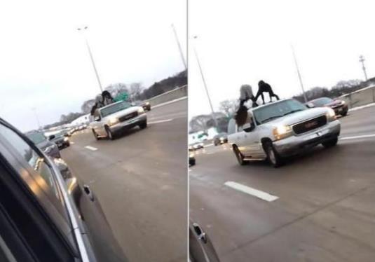 女子在车顶跳舞 为了红没底线 什么危险的事都敢做-八凡集