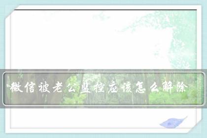 微信被老公监控应该怎么解除(我怀疑我的微信被别人监控)-八凡集